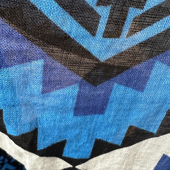 Chicos Aztec native indian poncho tunic 100% linen - Picture 3 of 6